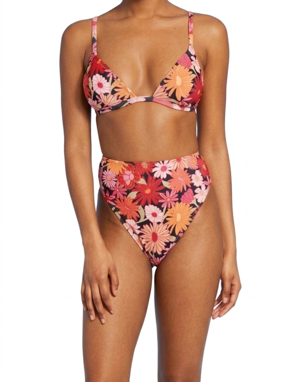 Wild Fable Pink Floral High-Waist Two-Piece Swim Set